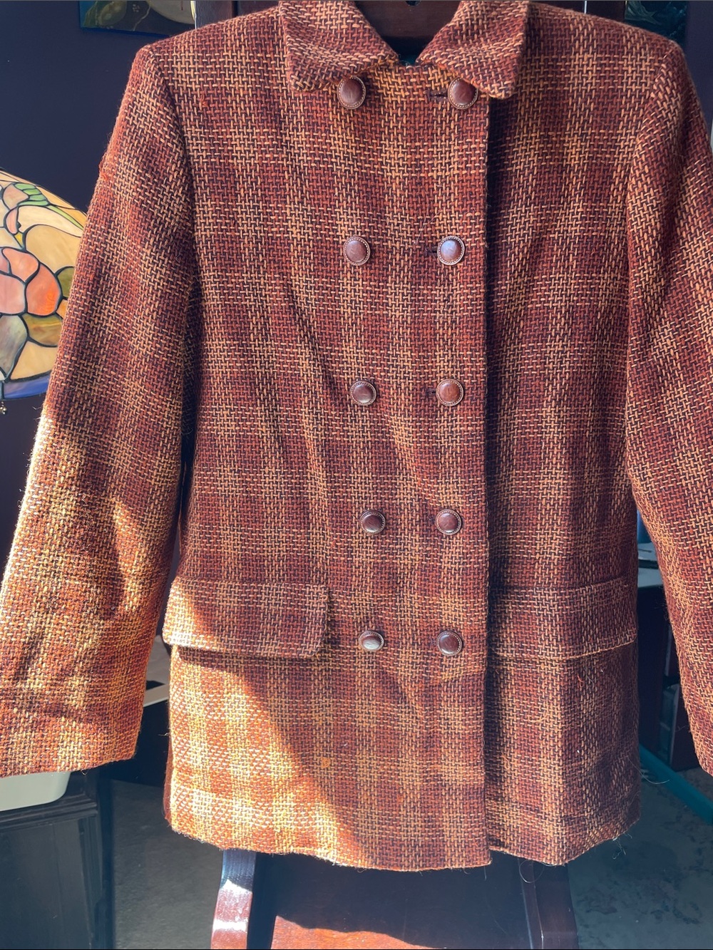 VTG H BENARD WOOL TWEED COAT